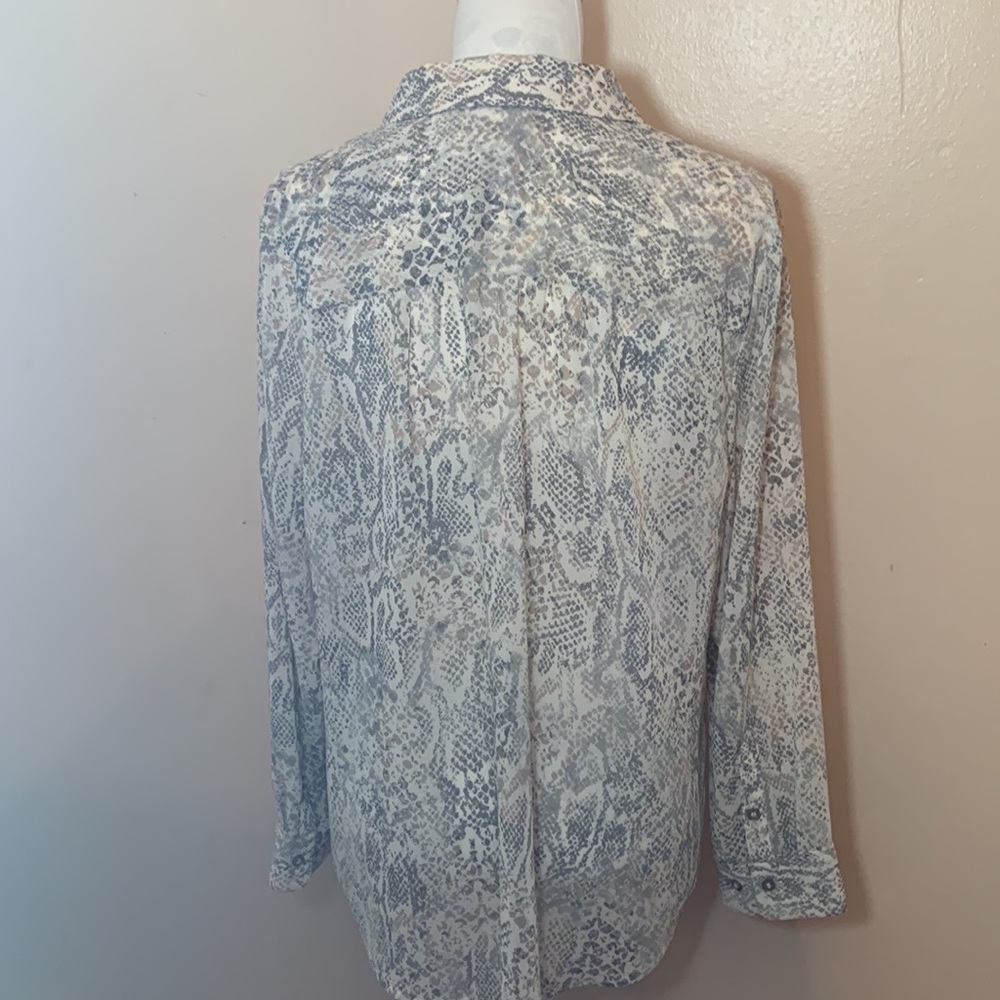 Chico’s Python Print Sheer Button Down Blouse - image 2